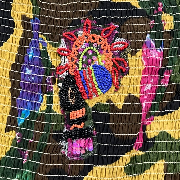 Antica Sartoria Italian Boho Camo African Folk Art Maxi Dress - Picture 9 of 17